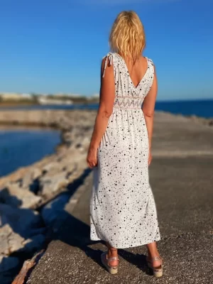 joustomekko valkoinen Pitkä kesämekko | Lång sommarklänning