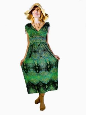 vihreä pitkä mekko Pitkä kesämekko | Lång sommarklänning