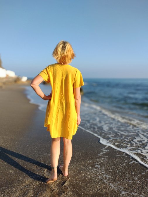 tasku tunika puuvilla keltainen Tunika