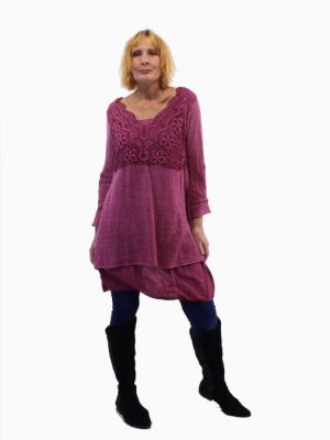 tunika isot koot Pitsineulepusero naiselle | Spets stickad tröja