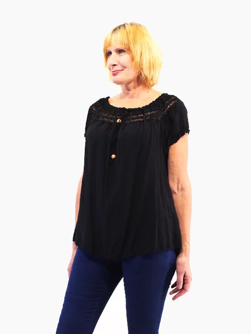 musta pitsipusero Pitsitoppi - Spetstopp