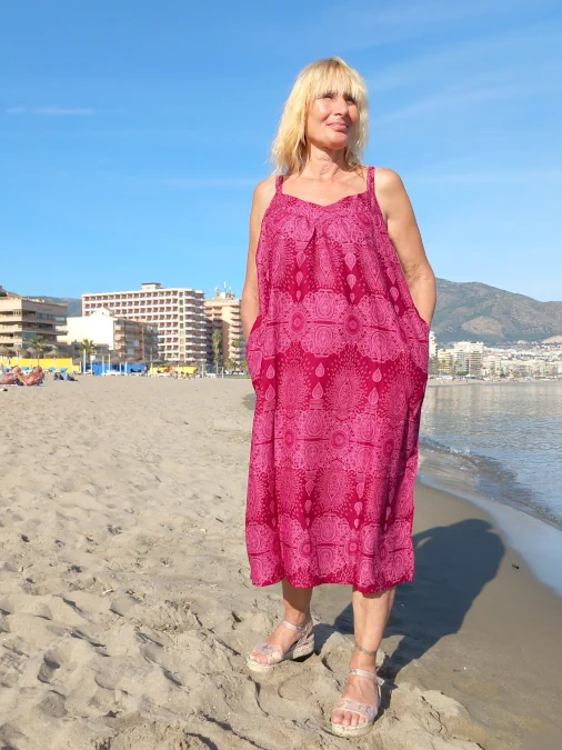 kesämekko punainen Tunikamekko | Tunika taskuilla