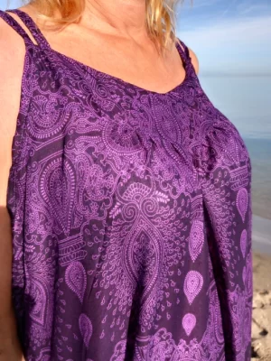 viskoosimekko violetti Tunikamekko | Tunika taskuilla