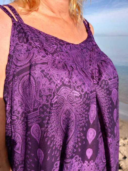 viskoosimekko violetti Tunikamekko | Tunika taskuilla