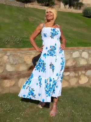 puuvilla kangas Hihaton puuvillamekko | Ärmlös bomullsklänning