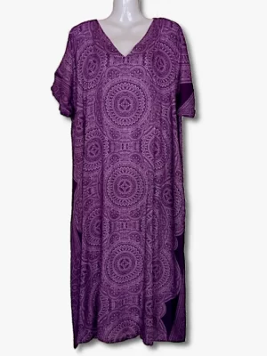 iso koko väljä mekko violetti Pitkä väljä mekko