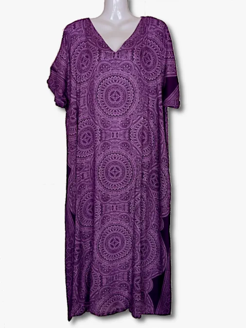 iso koko väljä mekko violetti Pitkä väljä mekko