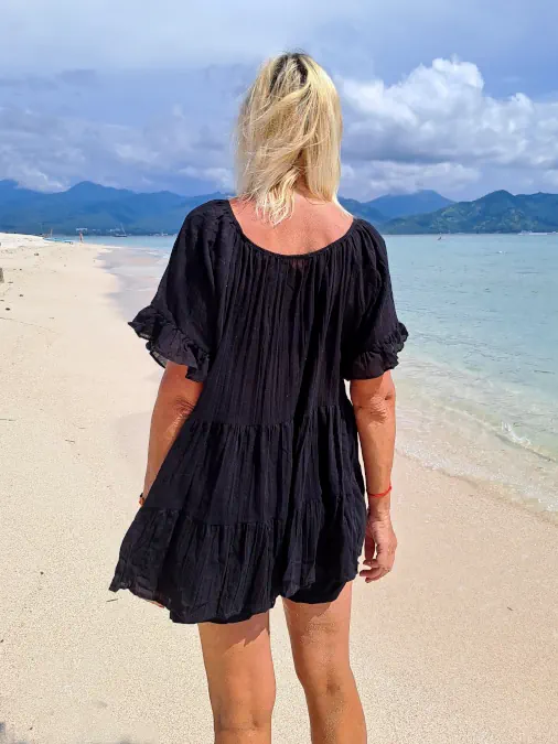 musta puuvilla pusero Kesäpaita puuvilla