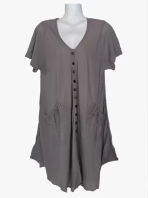 harmaa tunika naisten taskutunika