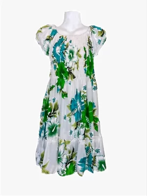 lyhyt kukkamekko vihreä Lyhyt kukkamekko - Blommig klänning kort